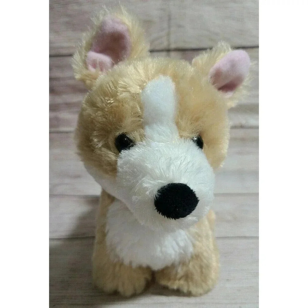 Manhattan Toy Company Plush Pooch Party Corgi Dog Stuffed Animal Tan White 9"